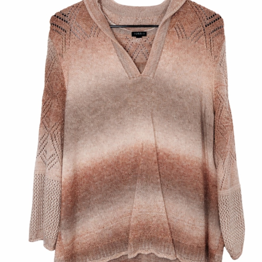 Torrid V-Neck Pink Gradient Hooded Sweater